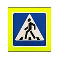 Знак дорожный 5.19.1 (5.19.2) &quot;Пешеходный переход&quot; с внутренней подсветкой на флуоресцентном фоне