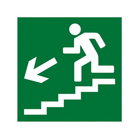 Знак Е14. &quot;Направление к эвакуационному выходу по лестнице вниз&quot;